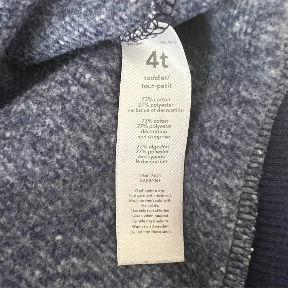 Carter’s navy blue white mini stripe crewneck sweatshirt pullover dog logo